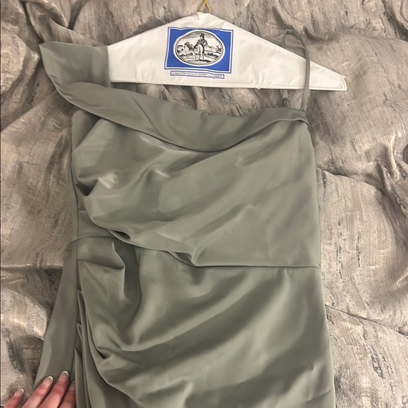 Lulus Sage Green One-Shoulder Dress - Picture 4 of 4